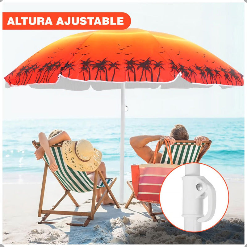 Sombrilla Paraguas Quita Sol Para La Playa 150cm Multicolor