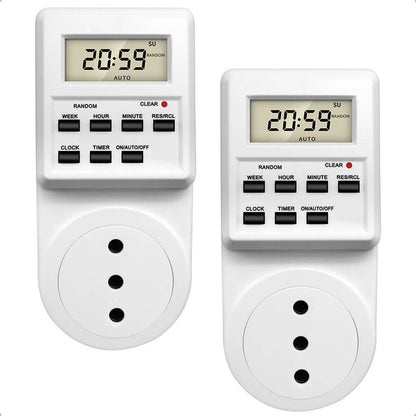 Pack X2 Enchufe Temporizador  Timer Digital Programable