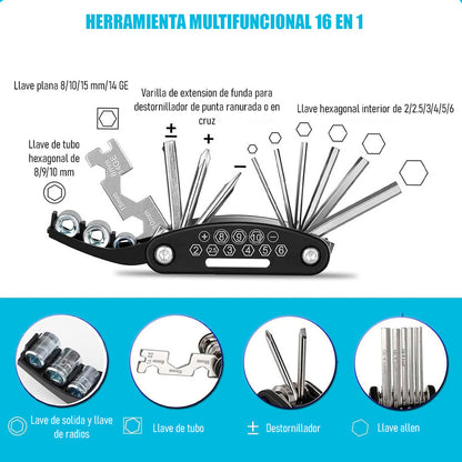 Kit Herramientas De Reparacion Bici Pinchazo Llanta Biciclet