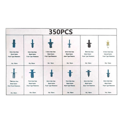Set 350 Retenedores De Plástico Para Autos Clips Remaches