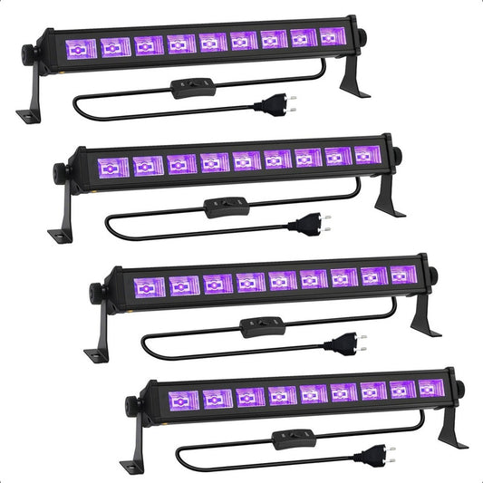 Pack X4 Luz Ultravioleta Luces Para Fiestas Barra Luz Negra