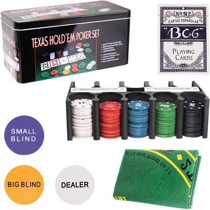 Set Poker Juego De Mesa 200 Fichas Naipes Fichas Poker