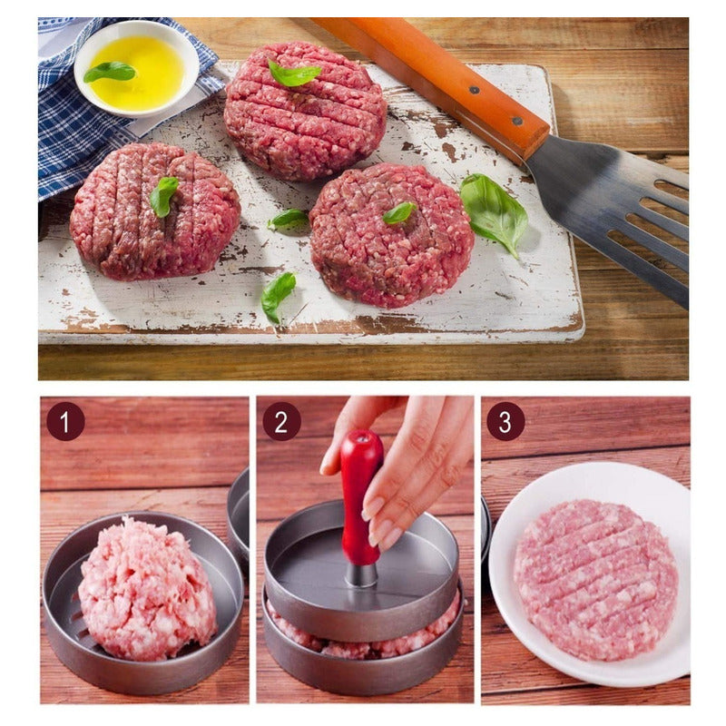 Prensa Para Hamburguesas Bbq Asado Cocina Parrilla Color Gris
