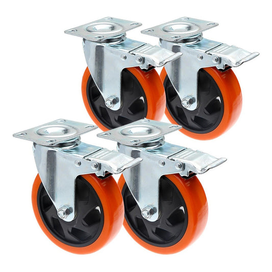 Pack X4 Rueda Giratoria Rueda 4 Pulgadas Rueda Con Freno Mul