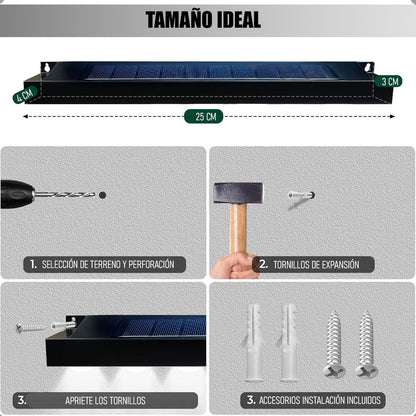 Pack X2 Aplique Solar Exterior Lampara Exterior Pared Solar