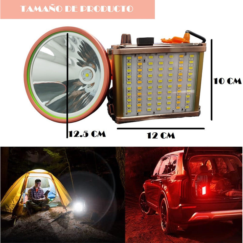 Foco De Caza Linterna Minera Recargable Camping Lampara 300w