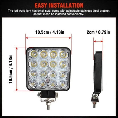 Pack X2 Focos Led Automovil Foco 4x4 Foco Neblineros Led 48w