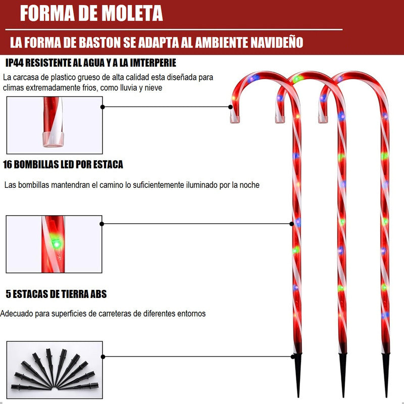 Pack X5 Estacas Navidad Luces Navideñas Luces De Navidad Led