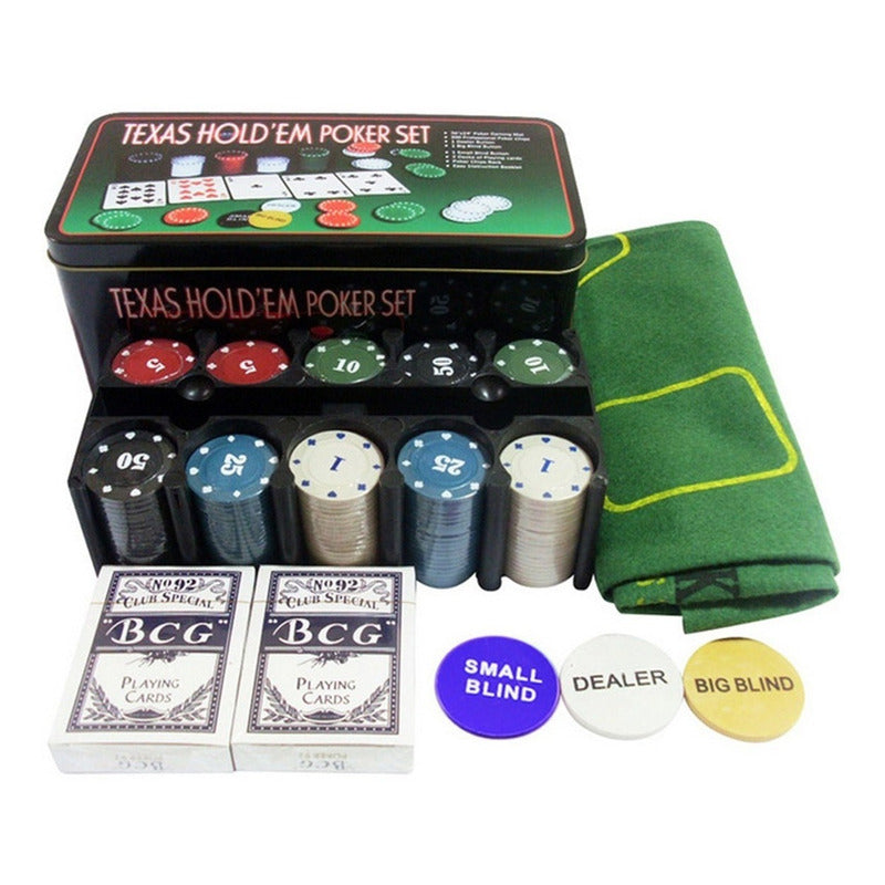 Pack X2 Set Poker Juego De Mesa 200 Fichas Naipes Fichas Pok