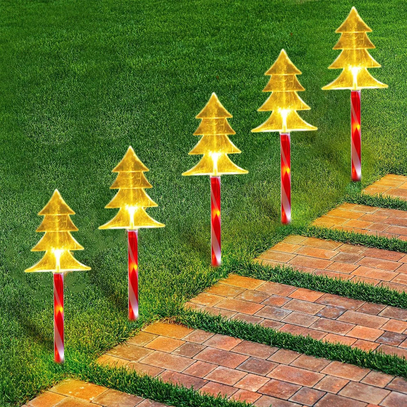 Pack X5 Luces Navideñas Solares Arbol Calida Pack Luces Navidad Exterior Solares X5 Pack X5 Estaca Navieña Arbol Calida Arcashopping Pack X5 Luces Navideñas Estacas Solares Luces Navidad Solar