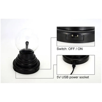 Mini Lampara Plasma Energía Táctil Bola Rayos Escritorio Usb