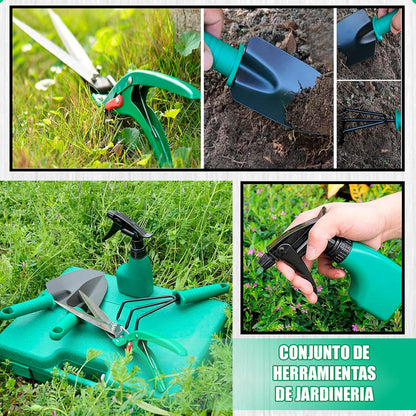 Kit De Jardineria Acero Tijera De Podar Rastrillo Pala Huert