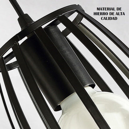 Pack X2 Lámpara Colgante Lámparas Techo Comedor Ovalada E27 Estructura Negro
