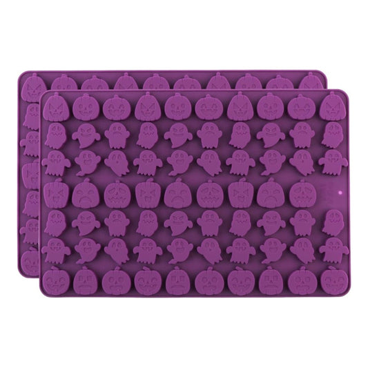 Pack X2 Moldes Silicona Para Chocolate Calabaza Halloween