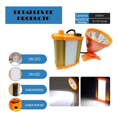 Linterna Cintillo Minera Recargable Camping Lampara 100w