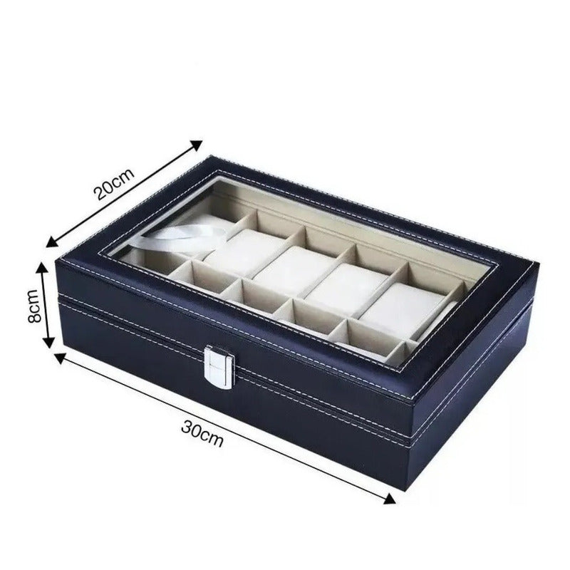 Caja Organizador De Relojes Estuche Exhibidor De Reloj 12pza