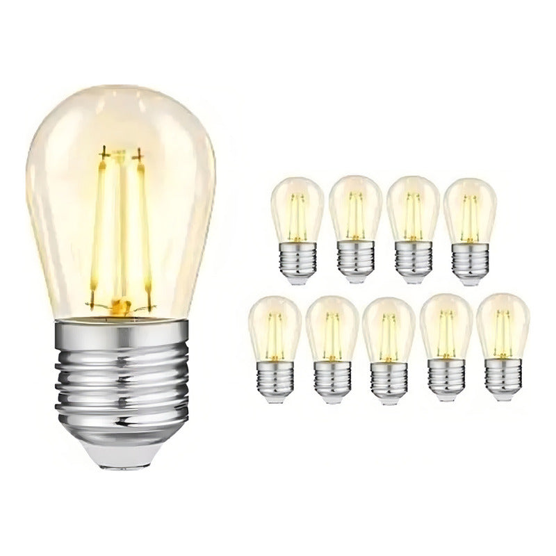 Pack X10 Ampolleta Arcashopping Vintage 2w E27 Filamento Luz Calida Ampolleta Vintage Ampolleta Lampara
