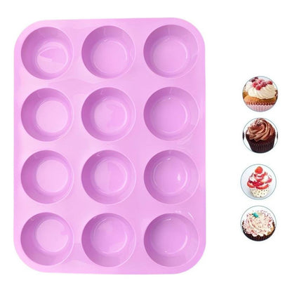 Pack X2 Molde Cupcakes Molde De Silicona 12 Cup Molde Muffin
