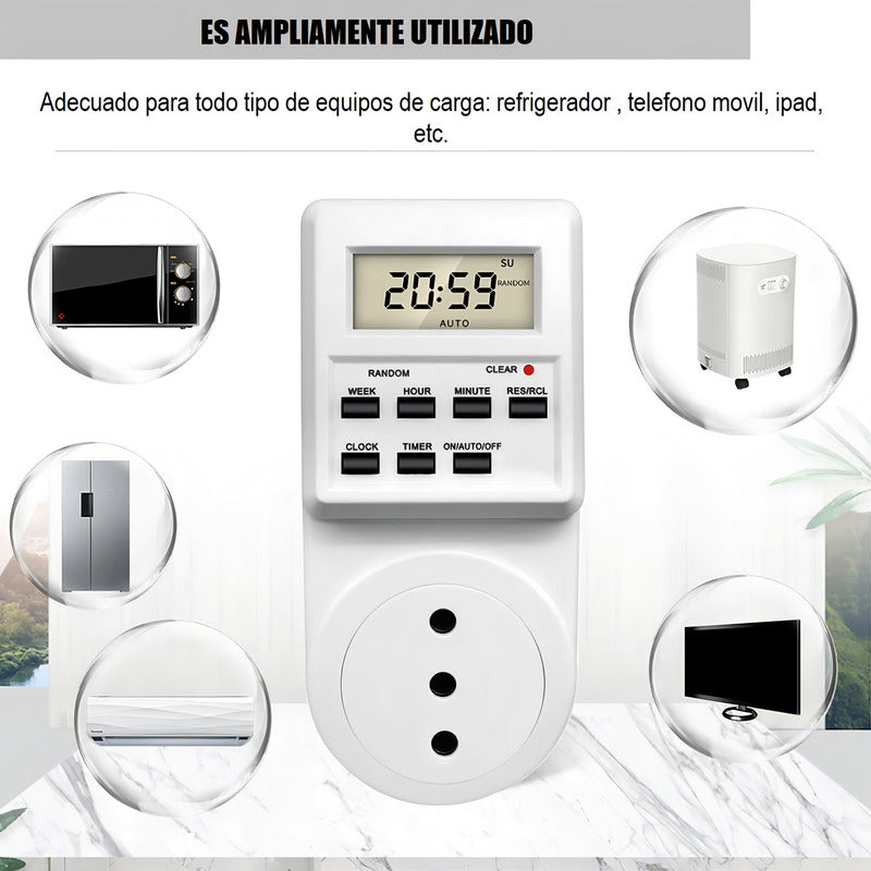 Enchufe Timer Digital Programable Temporizado 24h Timer Enchufe Digital 230v 3500w Arcashopping Enchufe Digital Enchufe Programable Temporizador Dimmer 24hrs Enchufe Inteligente