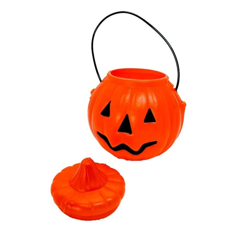 Calabaza Plástica Para Dulces Portátil Halloween Decoración