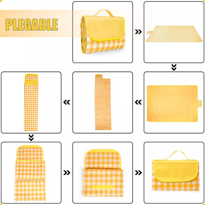 Manta Picnic Plegable Impermeable Naranja Y Amarillo Alfombra Cubrepiso Camping Manta Picnic Impermeable Arcashopping Alfombra Camping Manta Plegable Para Picnic Alfombra Lona Camping Impermeable