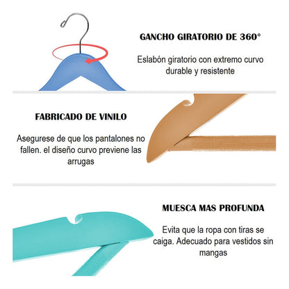 Pack X10 Colgadores De Ropa Colgadores Plásticos Percha Ropa