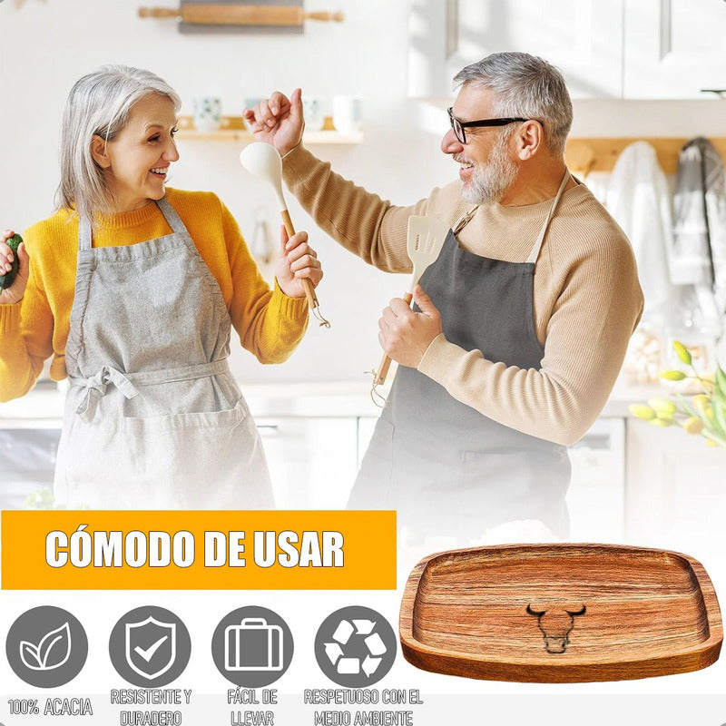 Plato Madera Acacia Plato Wayu Plato De Madera 25cm Bandeja