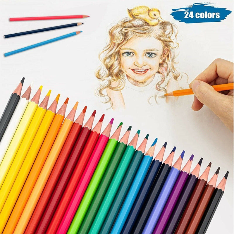 Set 24 Lapices De Colores Lapices De Dibujo Lápiz De Madera