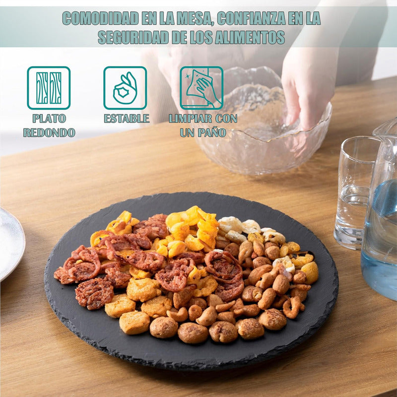 Plato Redondo De Piedra Pizarra Plato Wayu Platos De Piedra Pizarra Arcashopping Bandeja De Piedra Plato Decorativo De Piedra Platos Cocina Wayu 25 Cm Platos Redondos