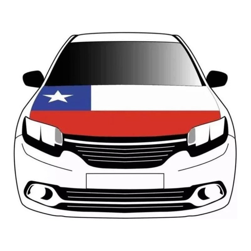 Cubre Capot Bandera Chile Funda Elástica Forro Auto Camionet