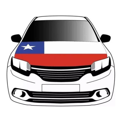 Cubre Capot Bandera Chile Funda Elástica Forro Auto Camionet
