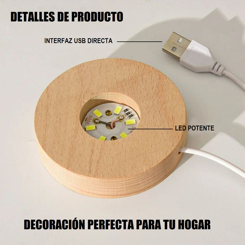 Pack X2 Lámparas De Cristal 3d Lámparas Led Bola De Cristal