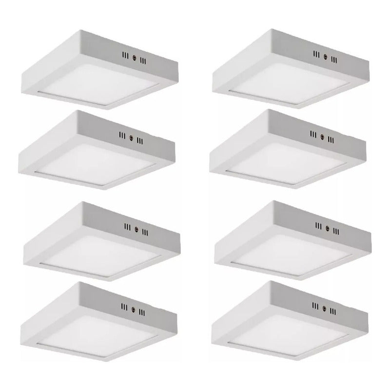 Pack X8 Foco Led Foco Led Sobrepuesto 12w Lamparas Techo