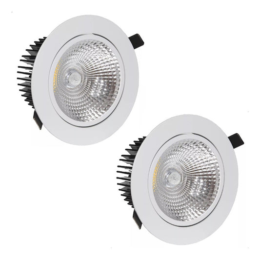 Pack X2 Focos Led Interior Embutido Foco Techo Vitrina 12w