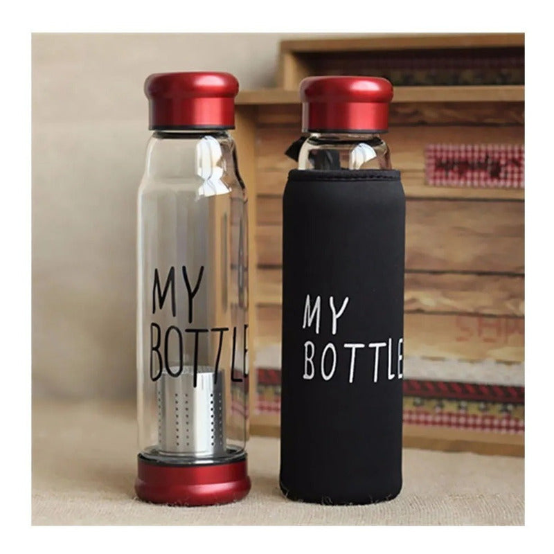 Botella Infusor De Vidrio Infusor De Te Con Funda 550ml