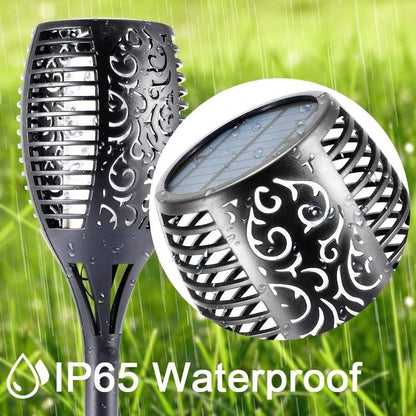 Estaca Solar Led Faroles Exterior Jardin Antorcha Estaca