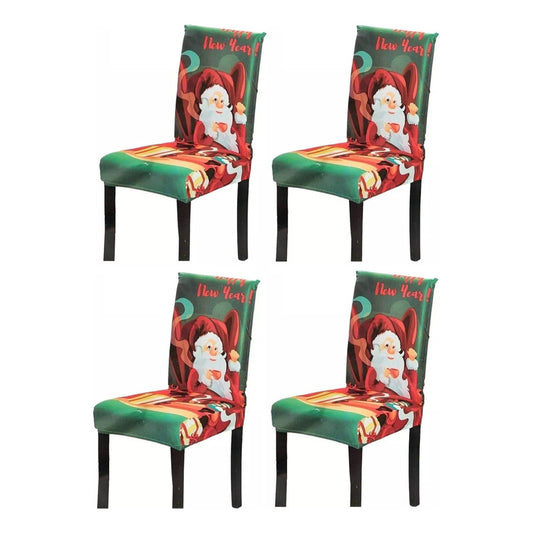 Pack 4 Fundas Navideñas Sillas Fundas Para Sillas De Navidad