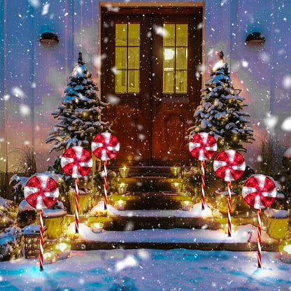 Pack X5 Estacas Solares Luces Navideñas Luces De Navidad