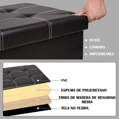 Puff Organizador Taburete Plegable Banco Organizador Baúl