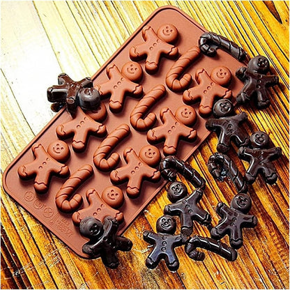 Pack X2 Molde Silicona Chocolate Navidad Moldes Repostería