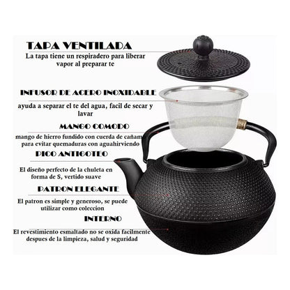 Tetera Hierro Fundido Tetera Japonesa Tetera Infusor 1.2 Lt