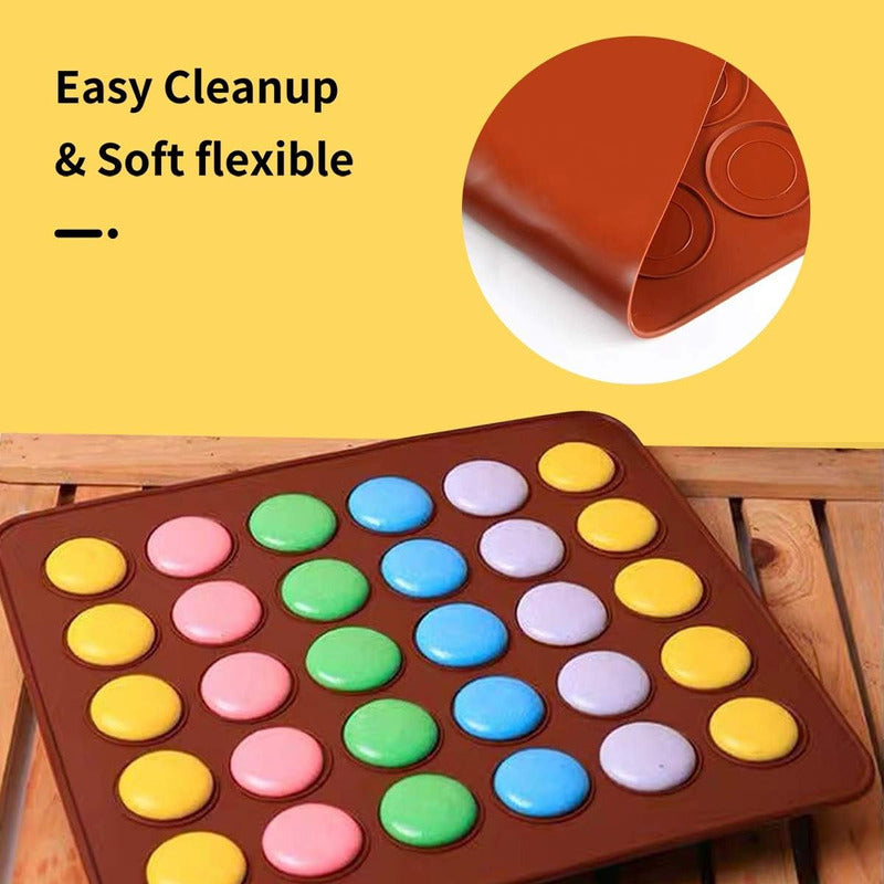 Molde Silicona Tapete Silicona Macarons Lamina Para Horno 30