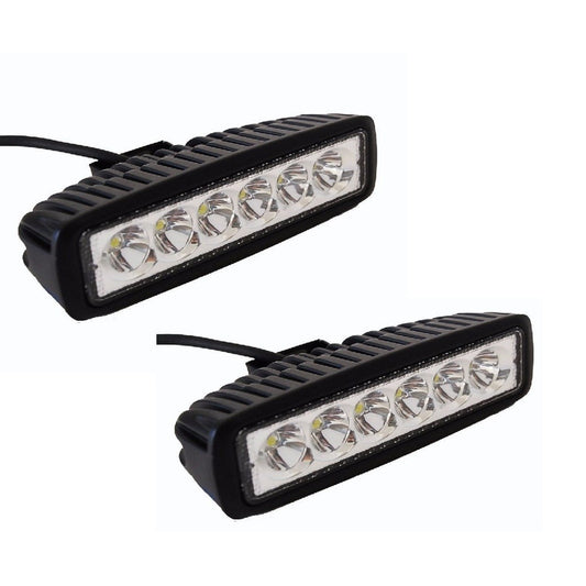 Pack X2 Focos Led Para Autos Barra Led 4x4 Neblinero 18w