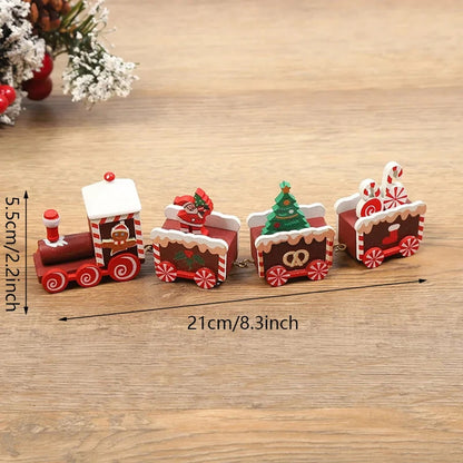Tren Madera Adornos Navideños Decoración Hogar Navidad Regal