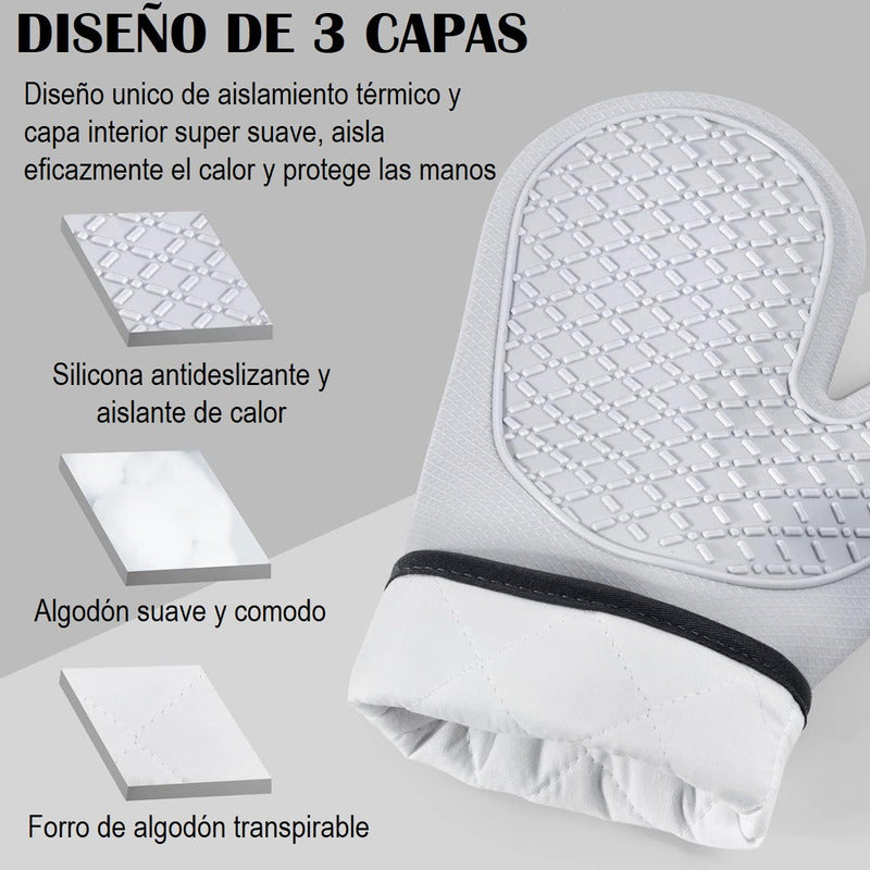 Guantes Para Horno Toma Ollas Guantes De Silicona Cocina
