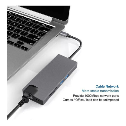 Multi Puerto Usb Hub Tipo C Adapta Usb Ethernet Hdmi Sd Vga