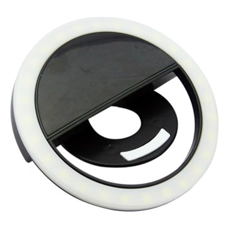 Aro Selfie Para Celular Led Anillo De Luz 18 Led Smartphone - negro