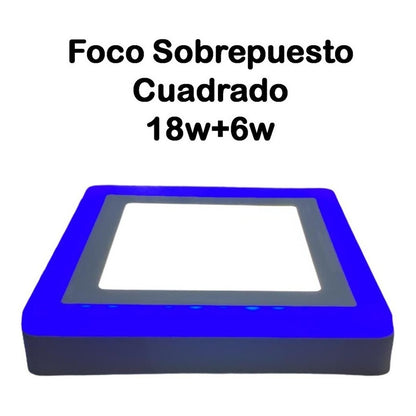 Pack X2 Foco Sobrepuesto Led 18w+6w Focos Led Plafon Panel