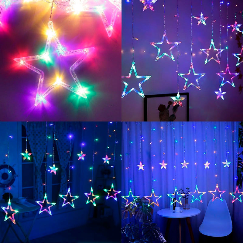 Luces Navideñas Luces Led Luces Cascada Guirnalda Multicolor Arcashopping Luces Led Luces Cascada Guirnalda Luces Exterior Estrella Guirnaldas Led Luces Navideñas Luces Led Luces Navideñas Exterior
