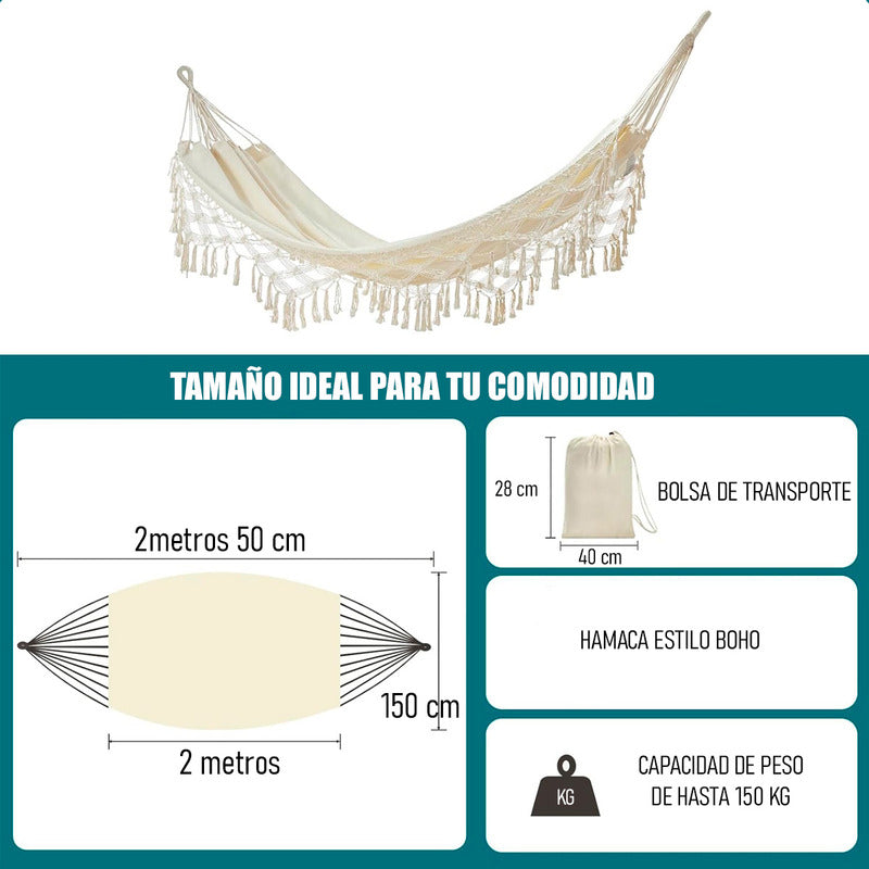 Hamacas 100% Algodon Premium 2 Plazas Hamacas